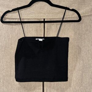 Zara Black Cropped Camisole with V detail size L